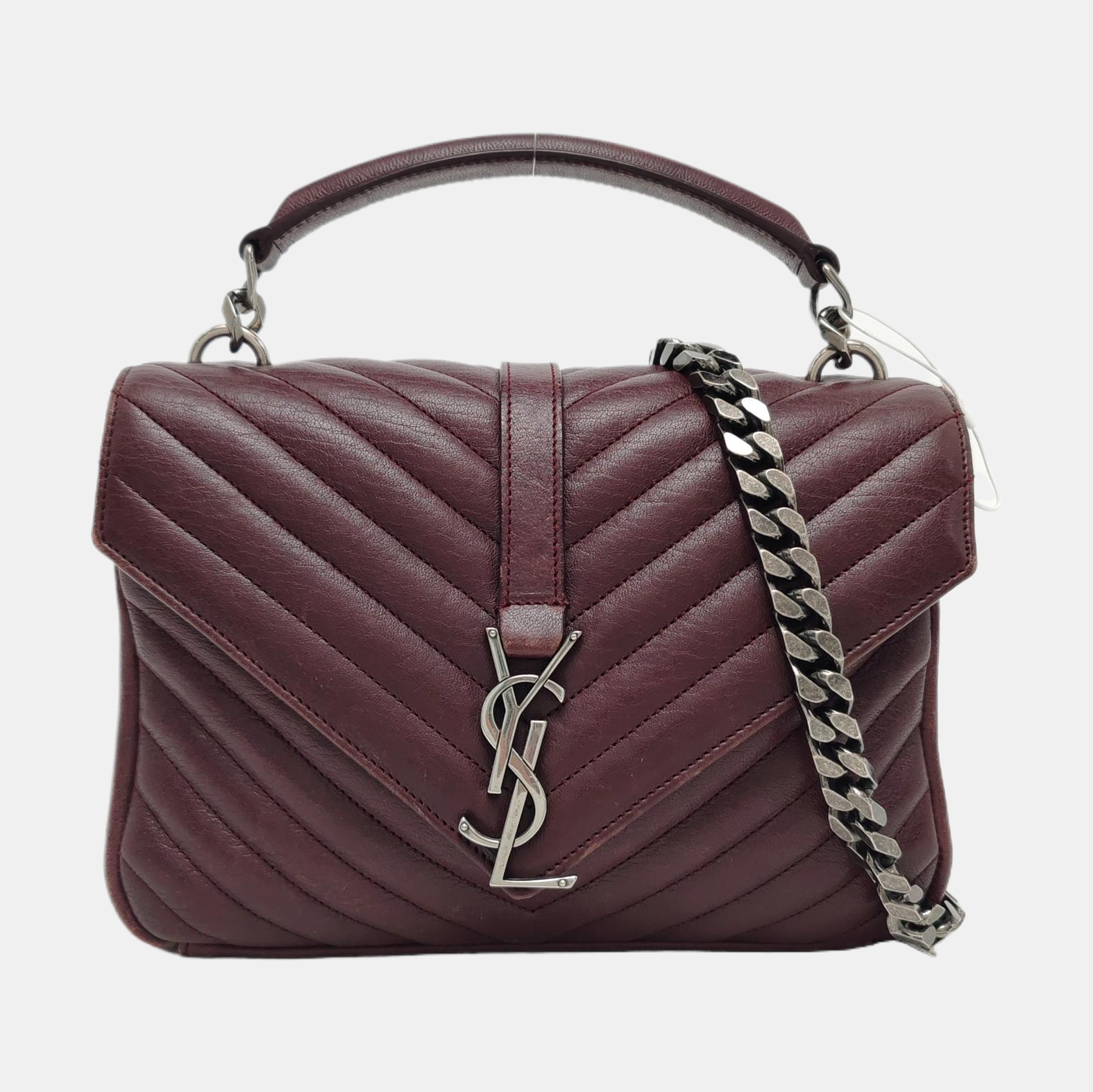 COLLEGE Medium Chevron Lambskin Red