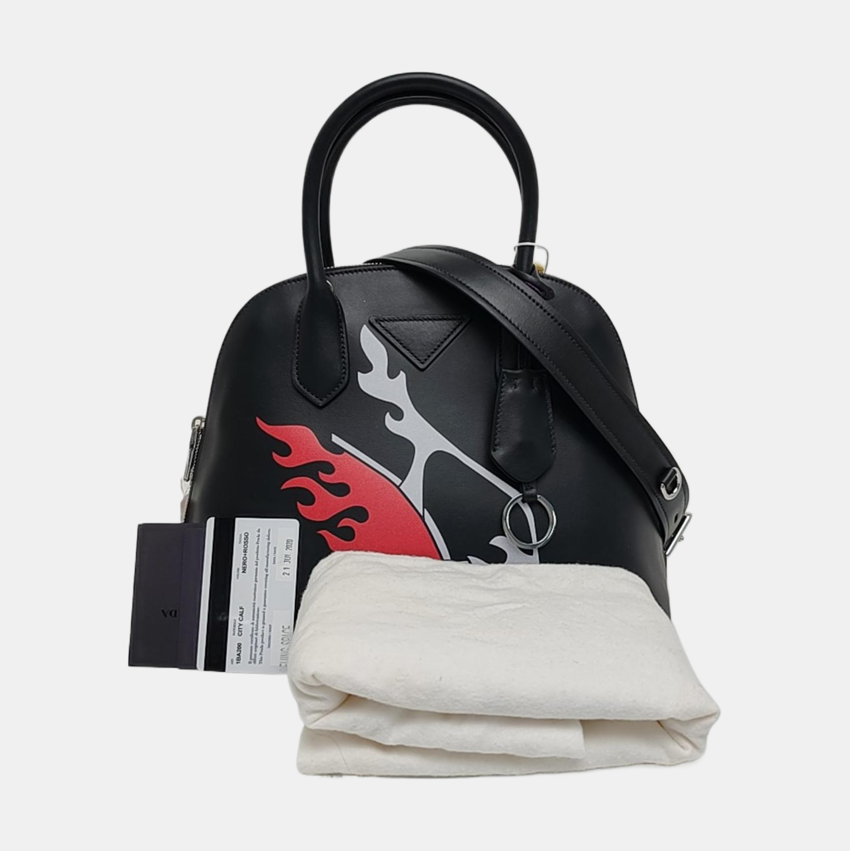 Saffiano Calfskin Shoulder Bag Black