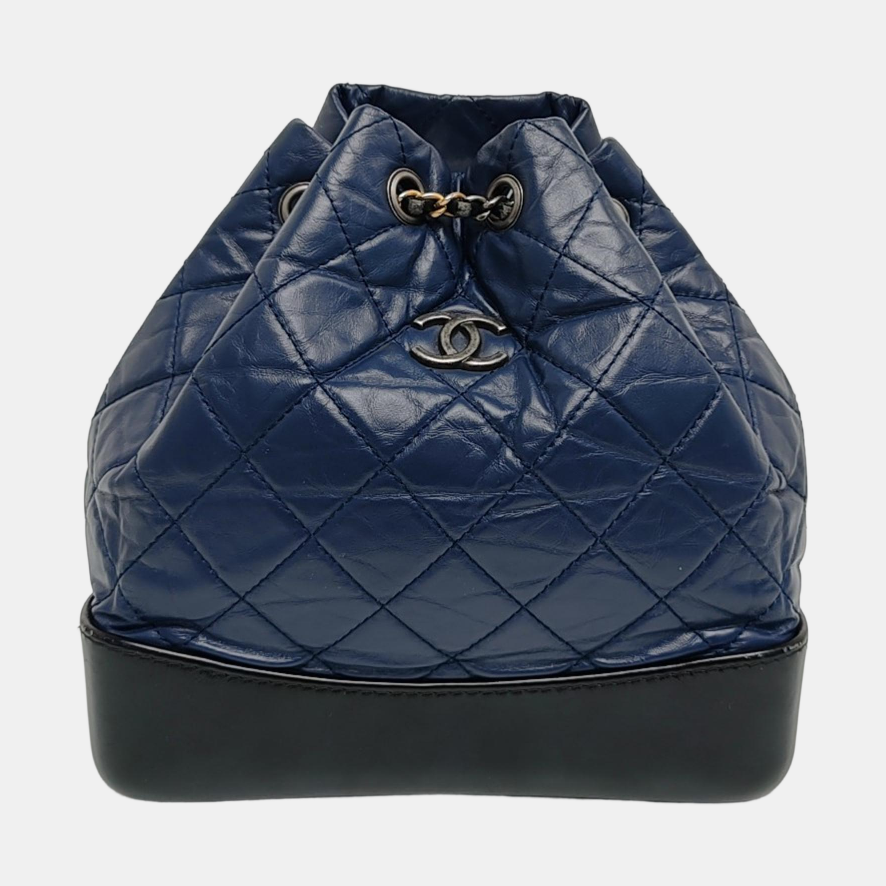 GABRIELLE Small Quilted Calfskin Blue