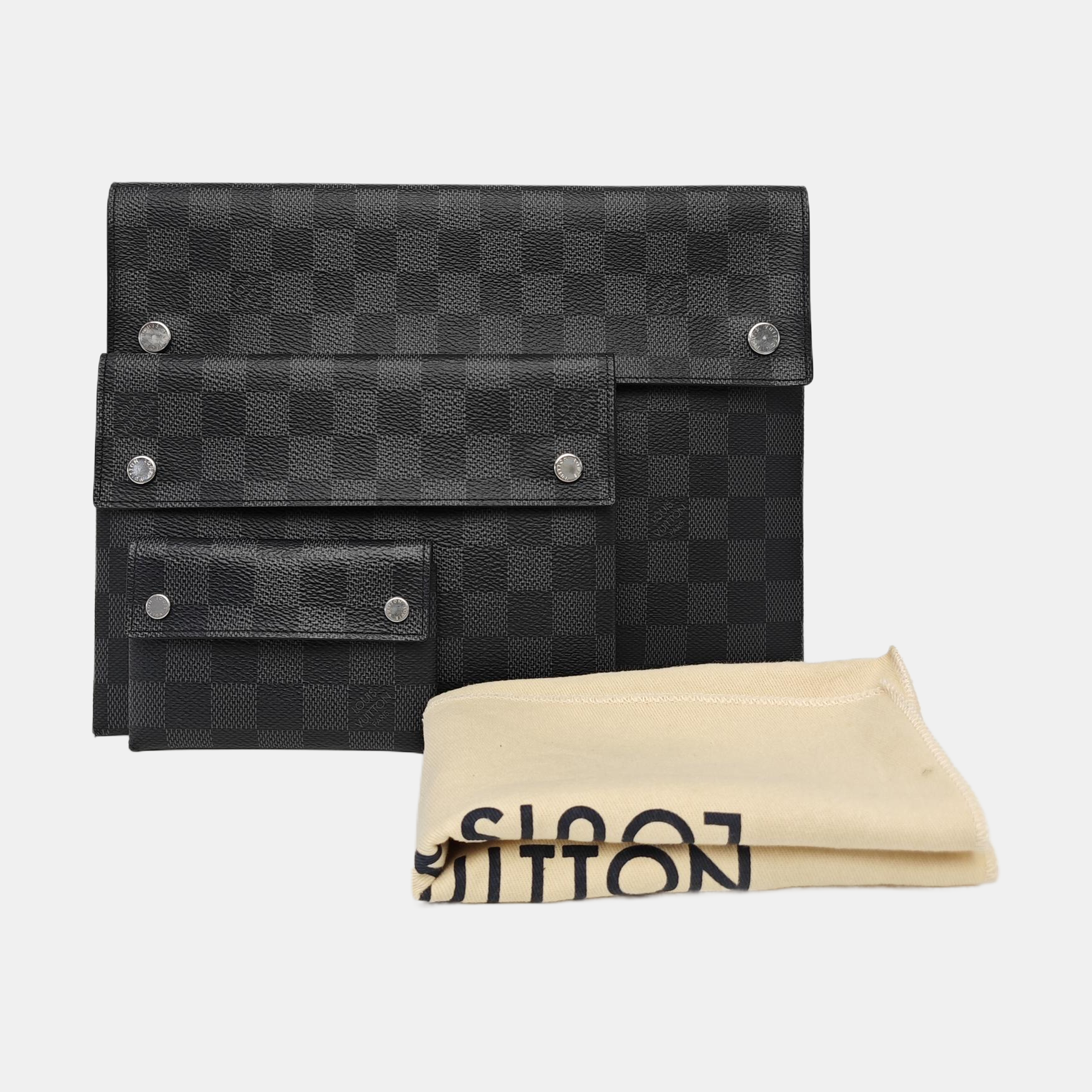 ALPHA Damier Graphite Coated Canvas Gray