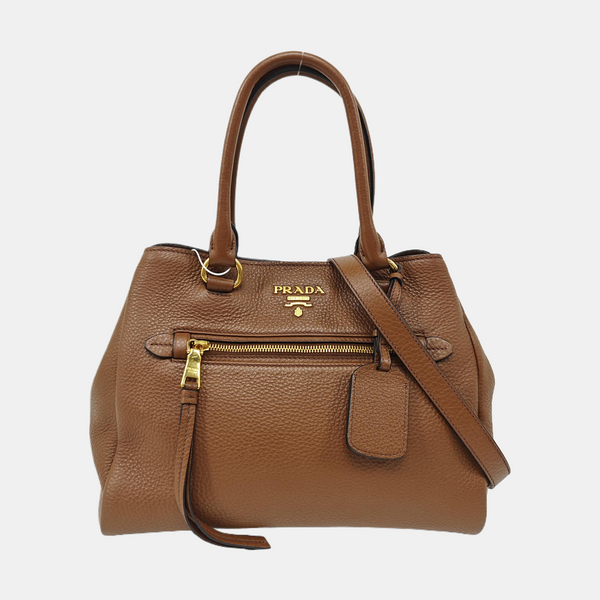 Calfskin Shoulder Bag Brown