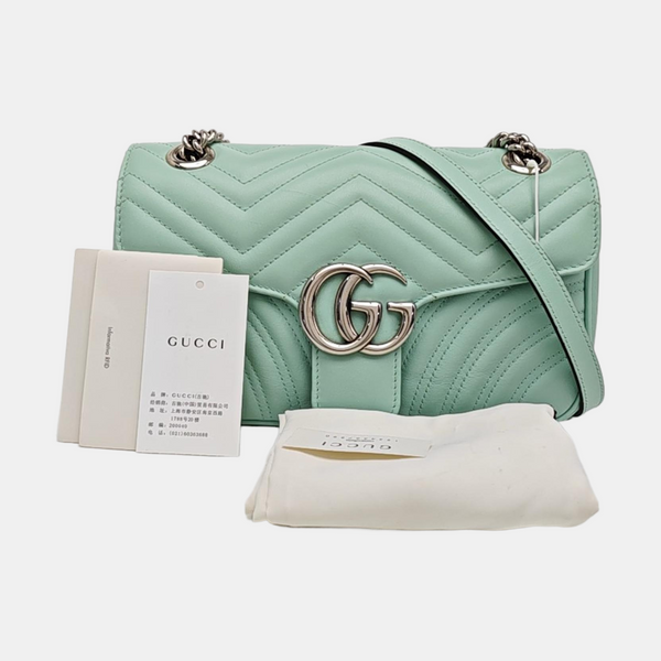 GG Marmont Medium Quilted Calfskin Green