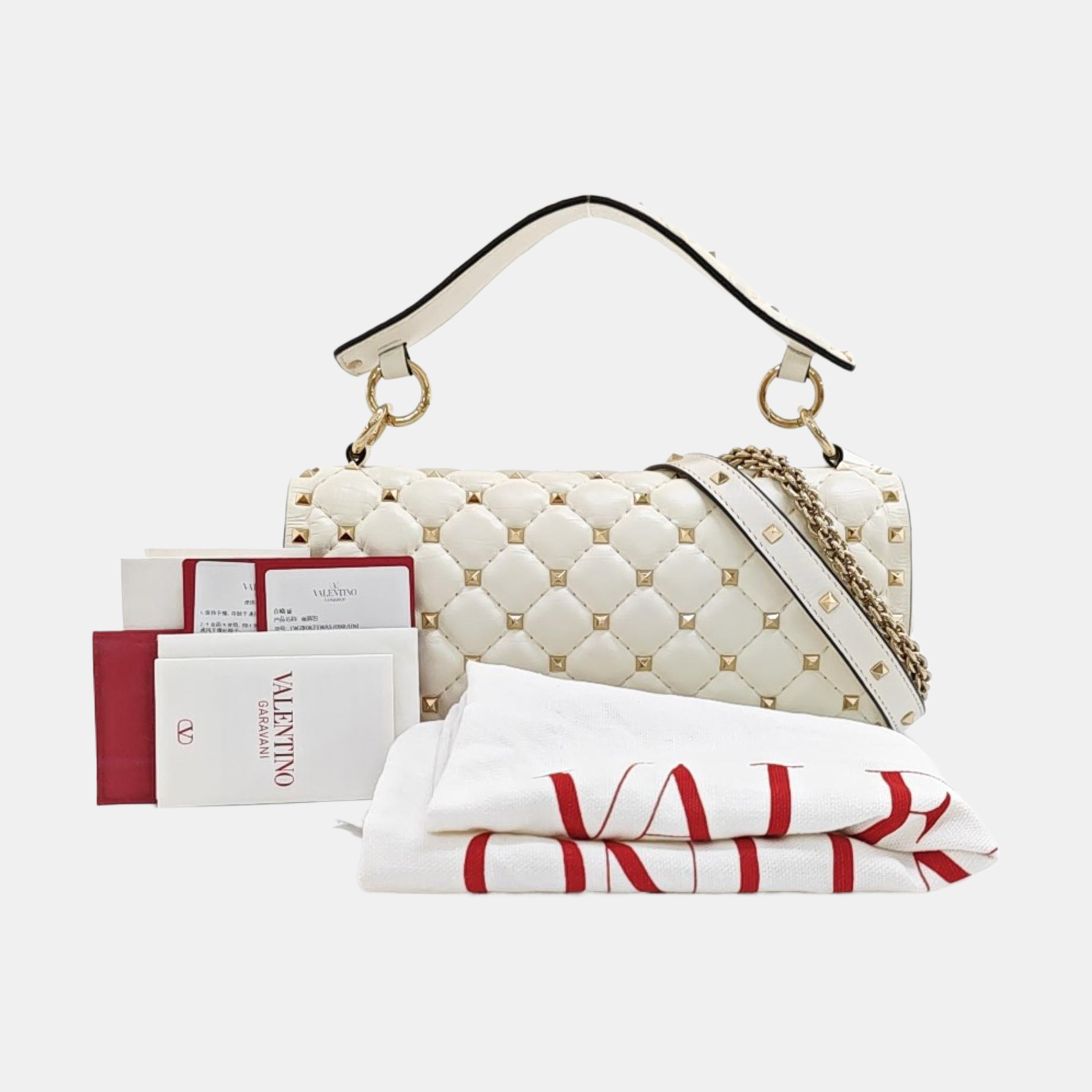Spike Up Quilted Lambskin White