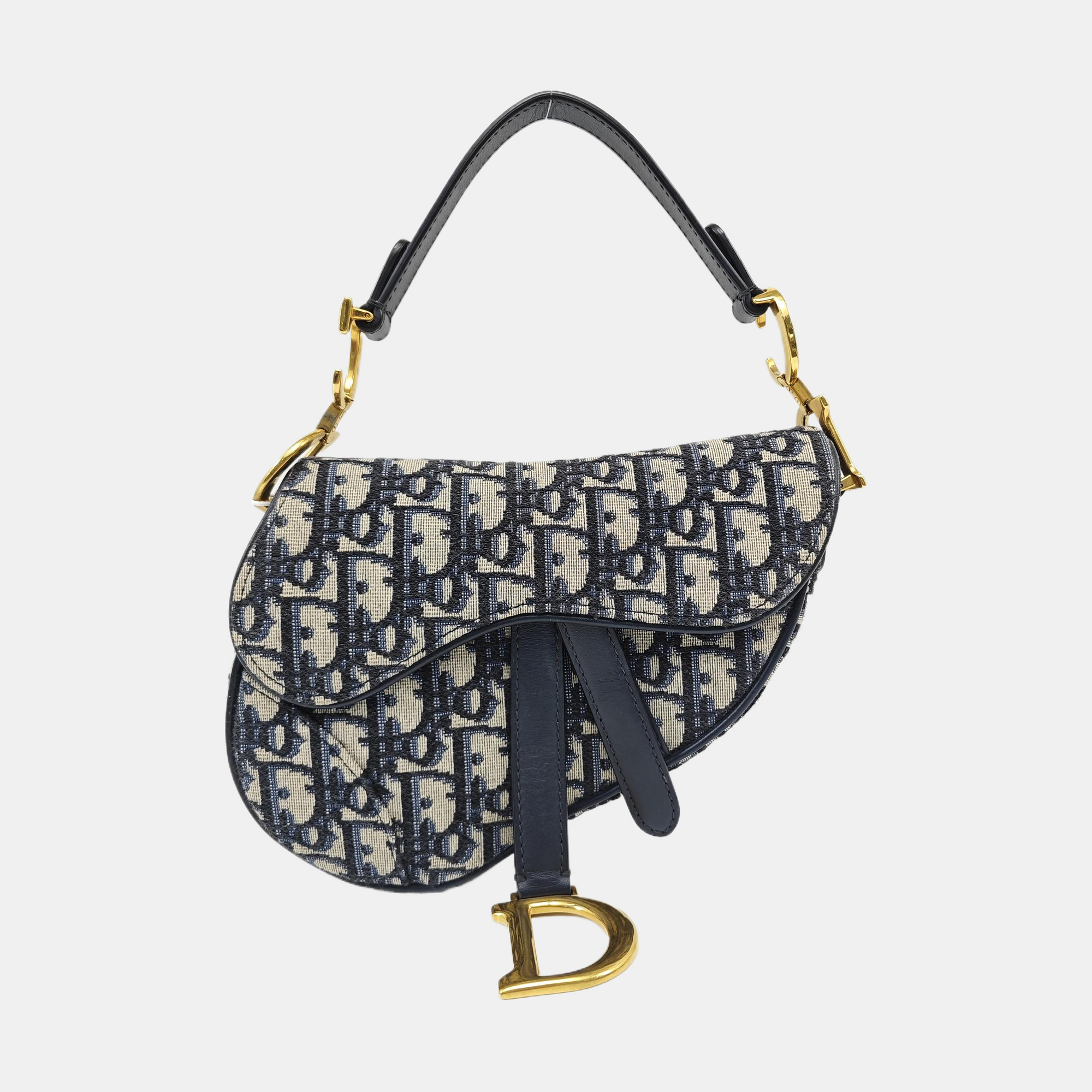 Saddle Mini Oblique Canvas Blue
