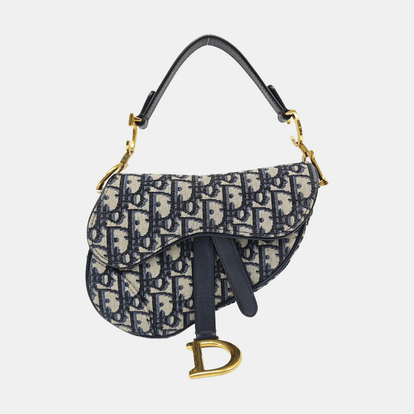 Saddle Mini Oblique Canvas Blue