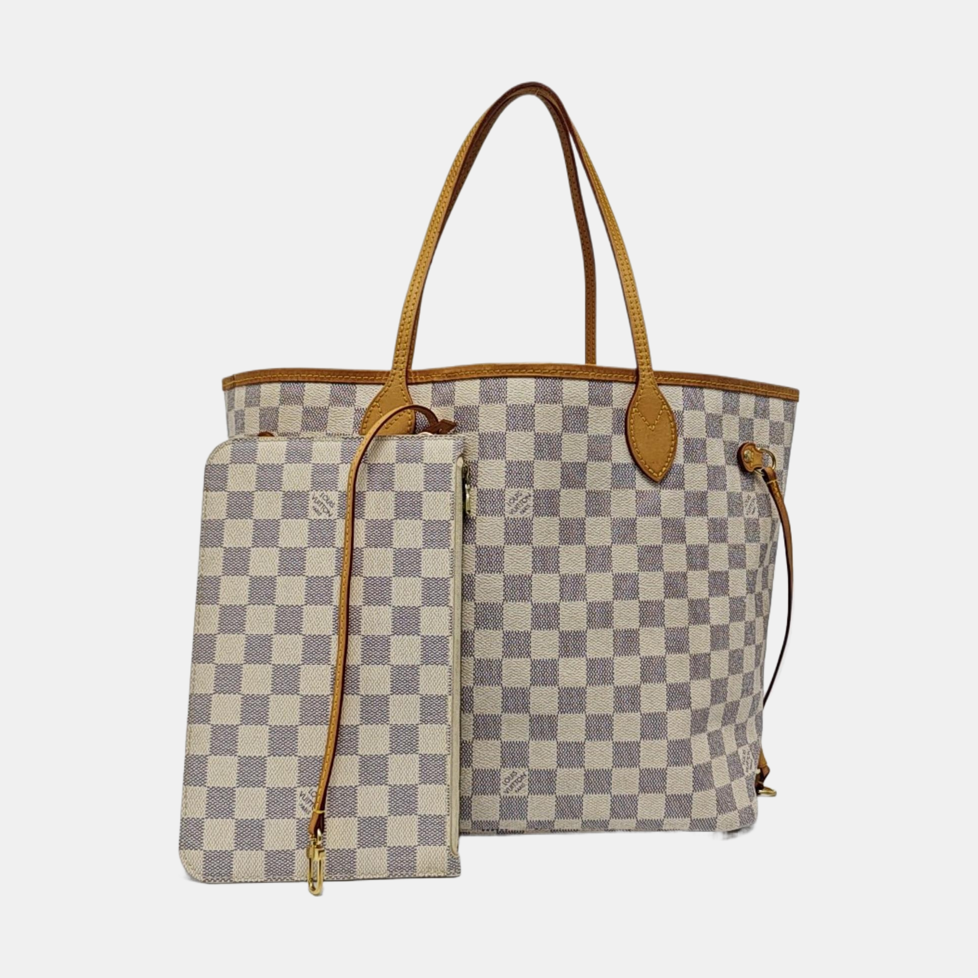 NEVERFULL MM Damier Azur Coated Canvas White