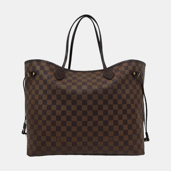 NEVERFULL GM Damier Ebene Coated Canvas Brown