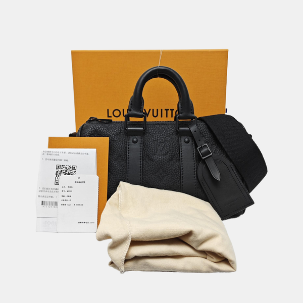 KEEPALL 25 Monogram Calfskin Black