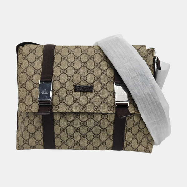 Monogram Coated Canvas Shoulder Bag Black