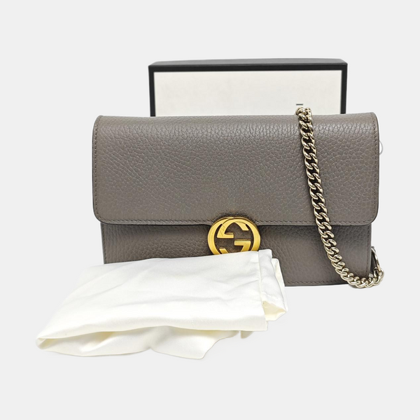 Interlocking G Calfskin Gray