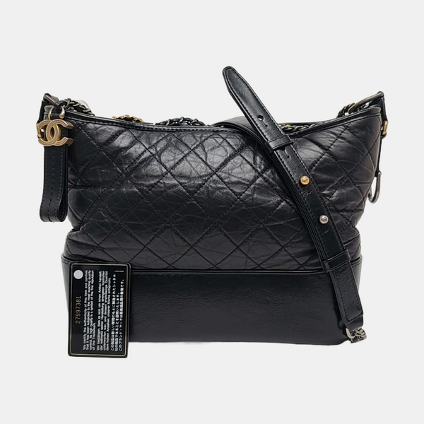 GABRIELLE Medium Quilted Calfskin Black
