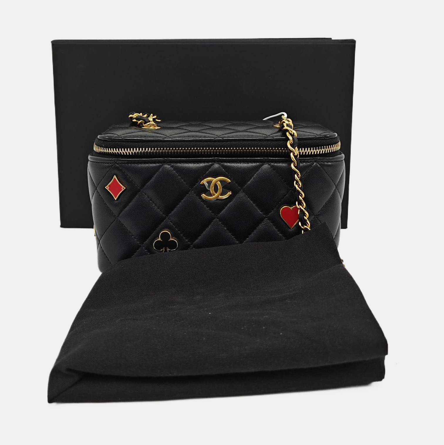 Quilted Lambskin Shoulder Bag Black