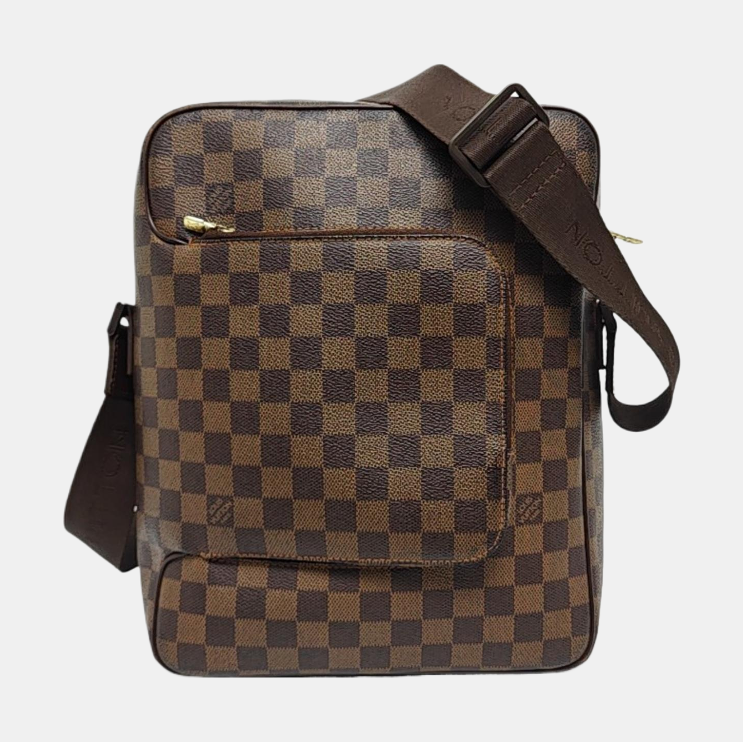 OLAV MM Damier Ebene Coated Canvas Brown
