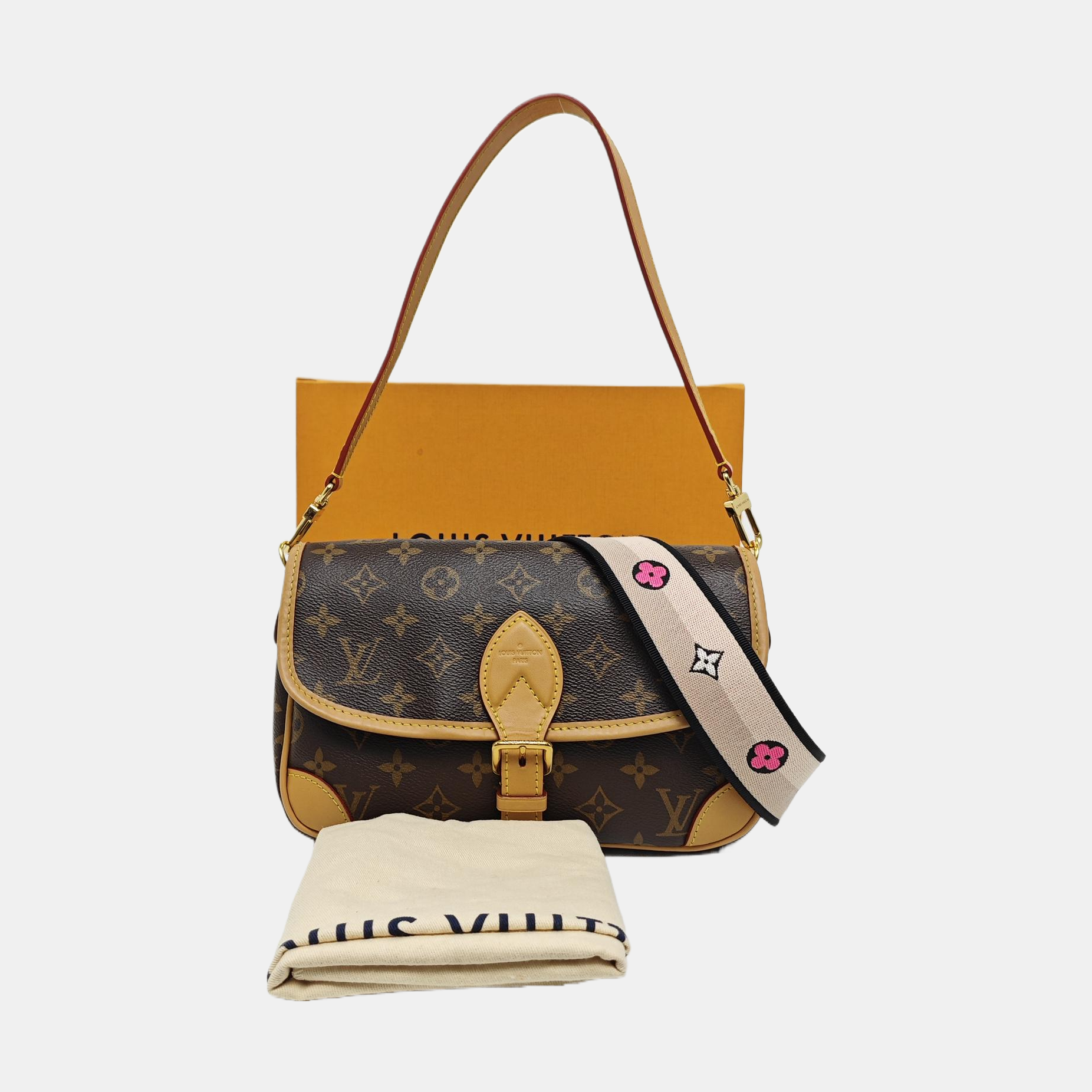 DIANE Monogram Coated Canvas Brown