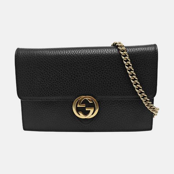 Interlocking G Small Calfskin Black