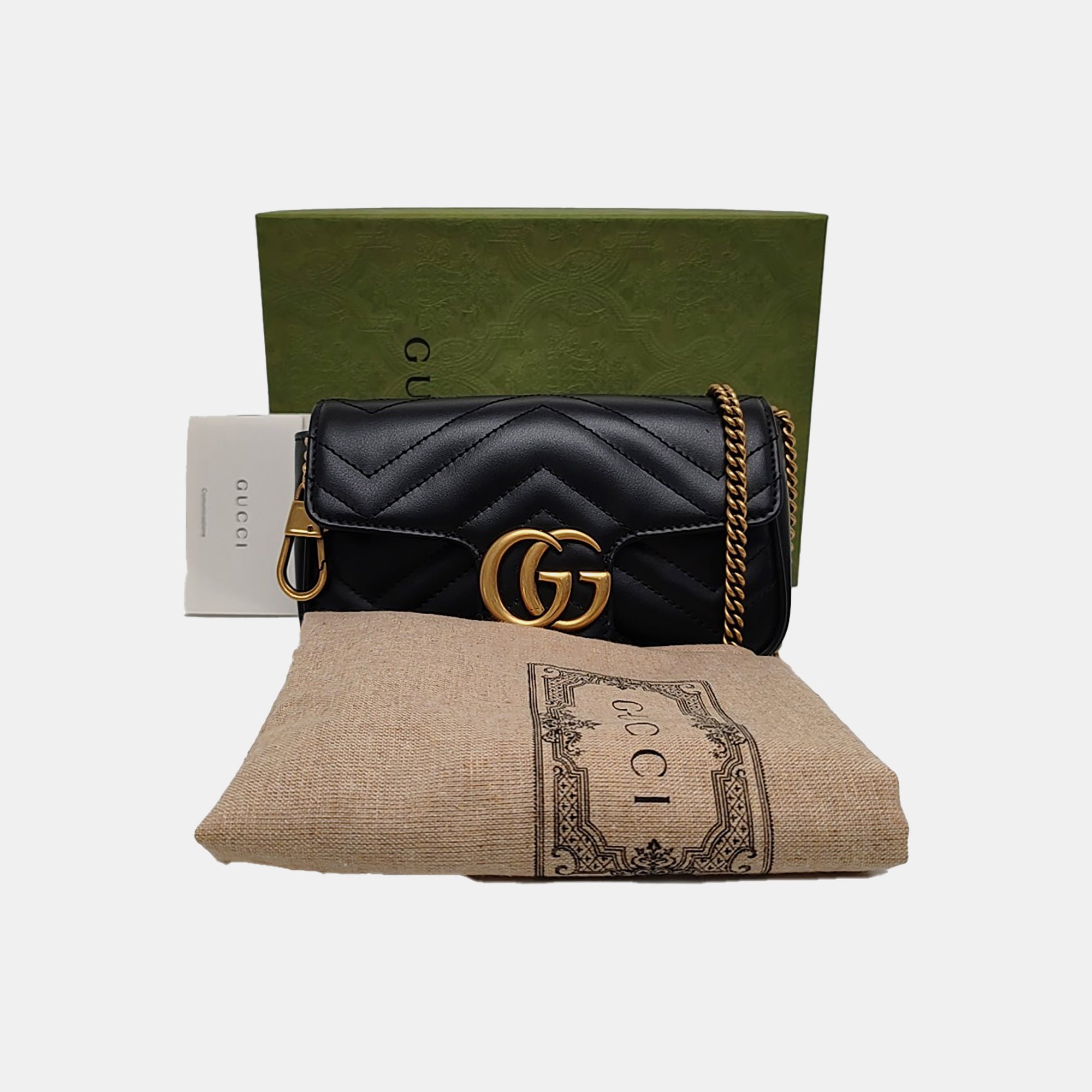 GG Marmont Mini Quilted Calfskin Black