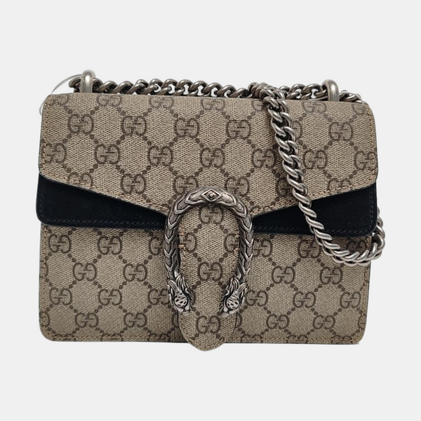 Dionysus Mini Monogram Coated Canvas Beige