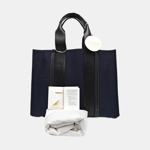 Canvas Top Handle Bag Blue