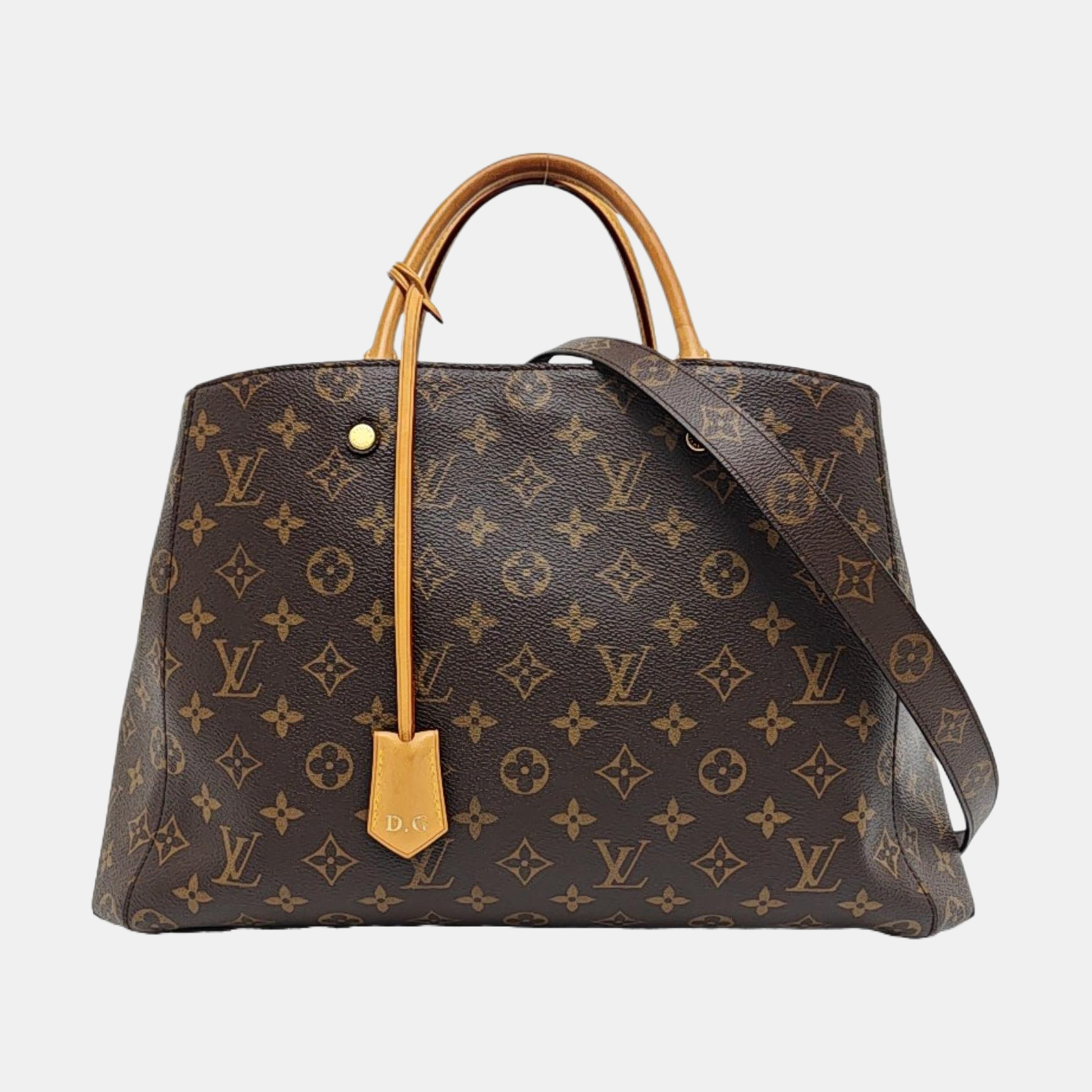 MONTAIGNE GM Monogram Coated Canvas Brown