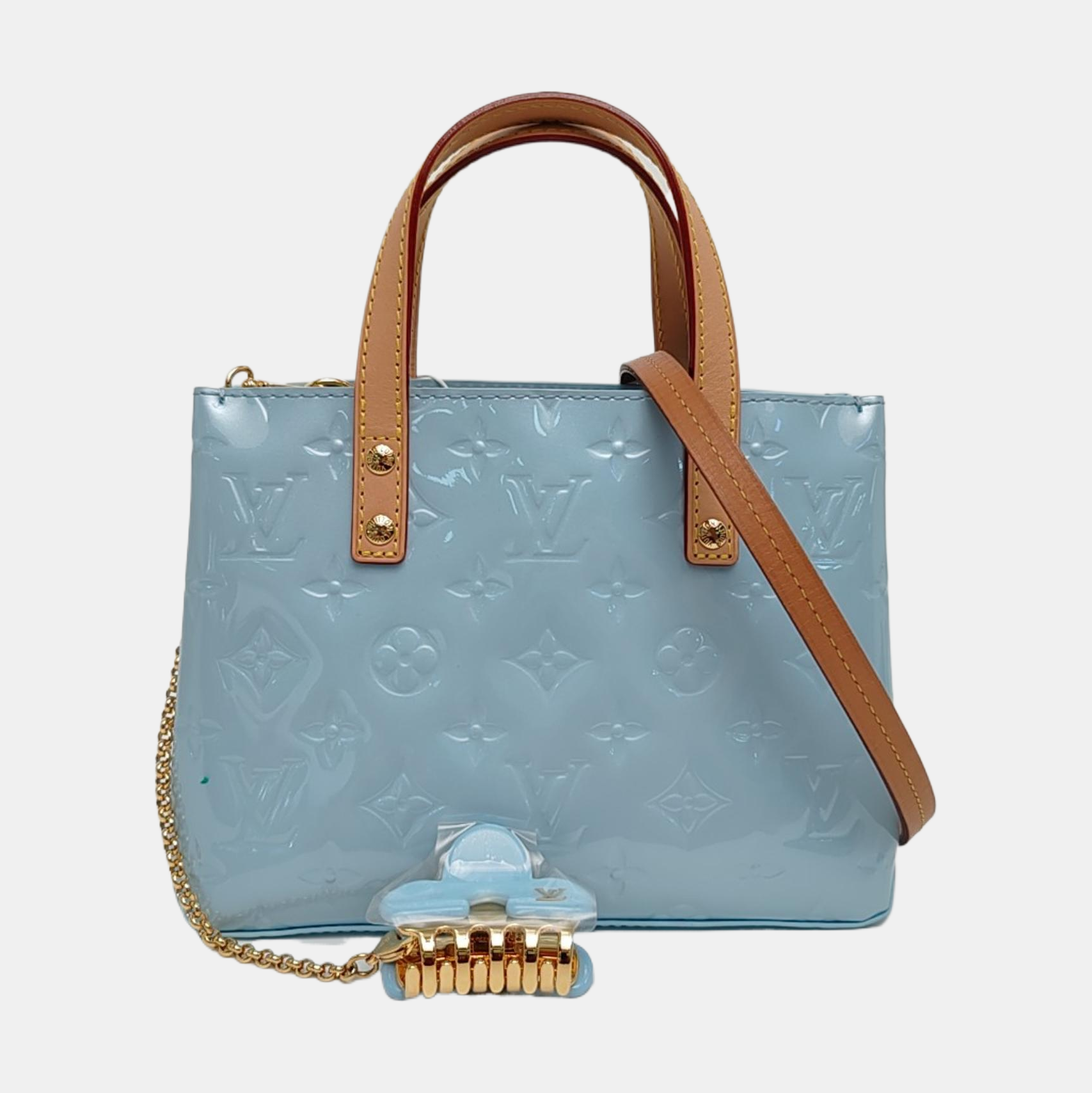 READE PM Monogram Patent Leather Blue