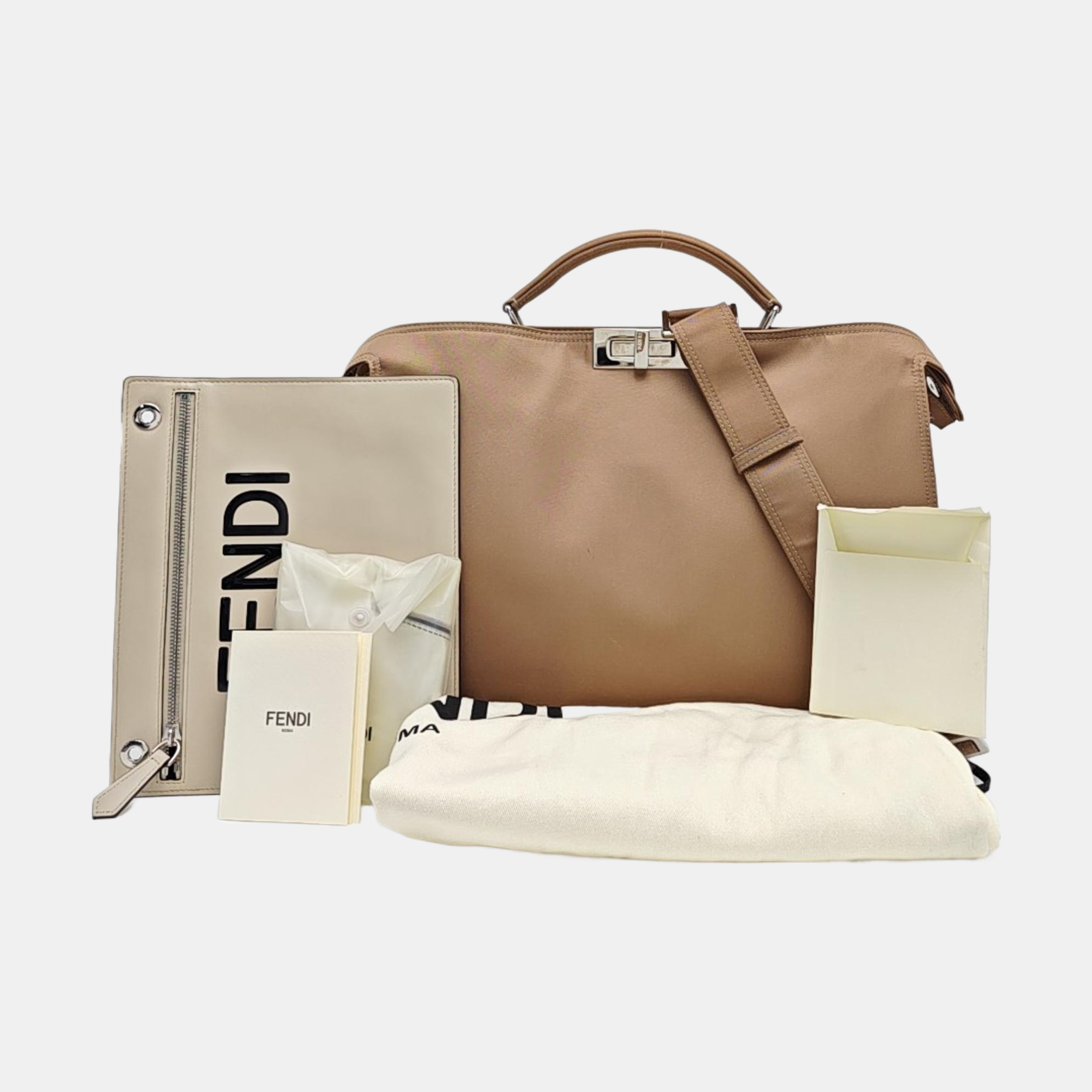 Nylon Shoulder Bag Brown