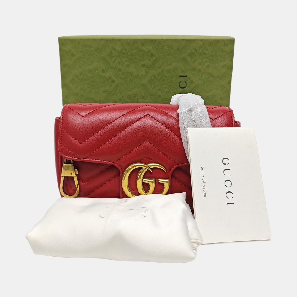 GG Marmont Mini Quilted Calfskin Red