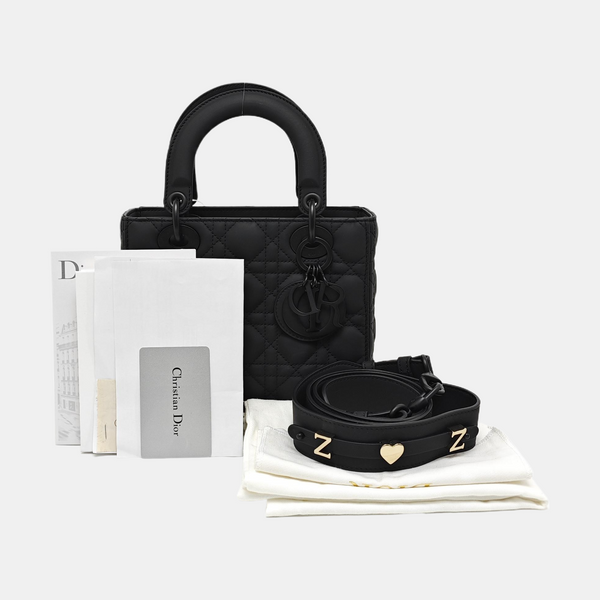Lady Dior Mini Cannage Calfskin Black