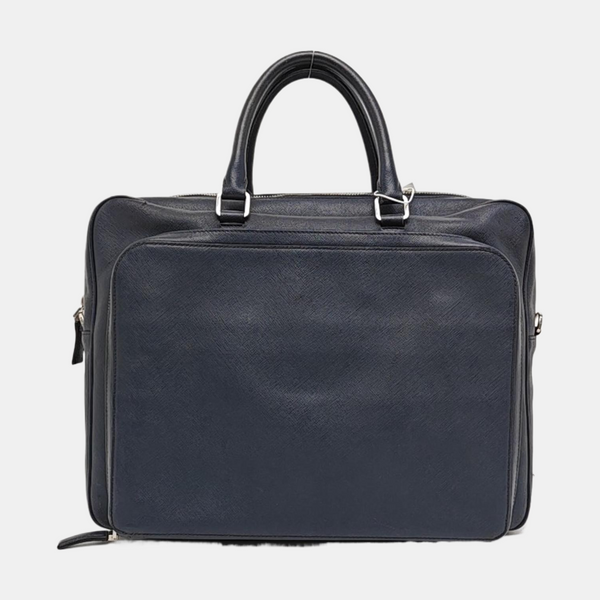 Saffiano Calfskin Top Handle Bag Blue