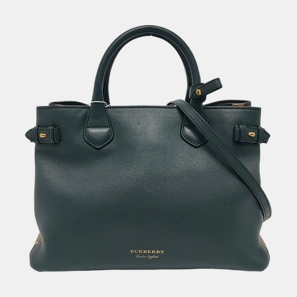 The Banner Medium Calfskin Green