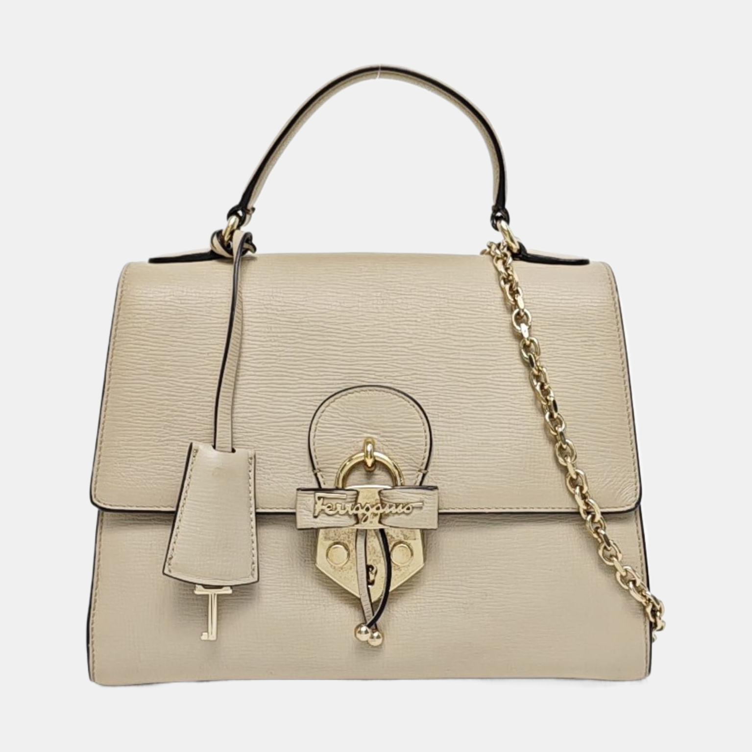 Calfskin Shoulder Bag Beige