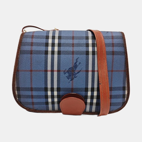 Coated Canvas Shoulder Bag Blue