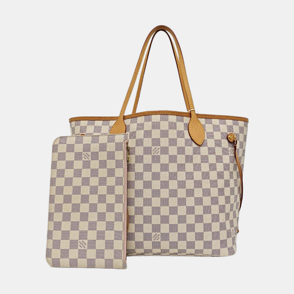 NEVERFULL MM Damier Azur Coated Canvas White