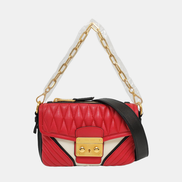 Quilted Lambskin Shoulder Bag Red