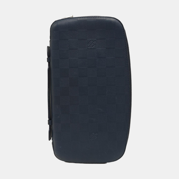 ATOLL Damier Calfskin Blue Wallet