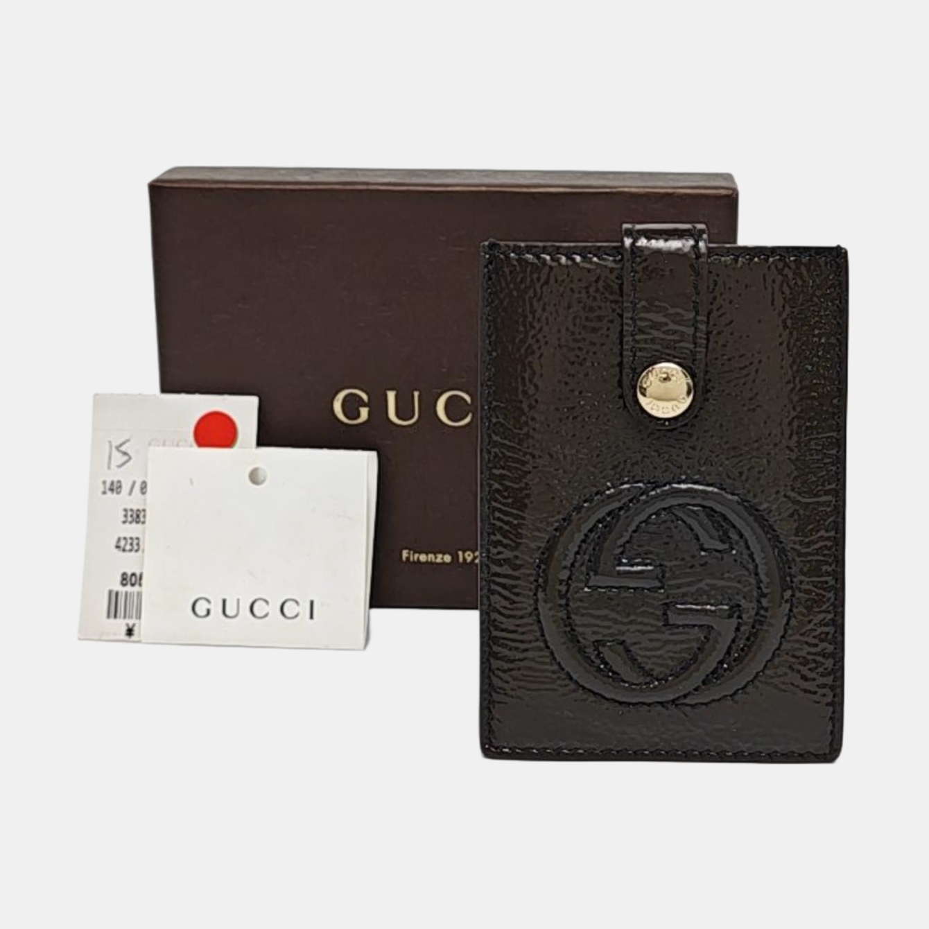 Patent Leather Card Holder Green