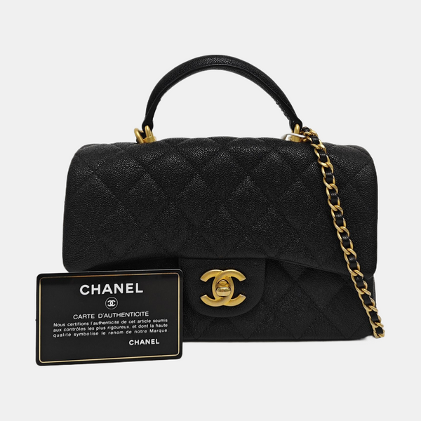 CLASSIC FLAP Mini Quilted Grained Calfskin Black