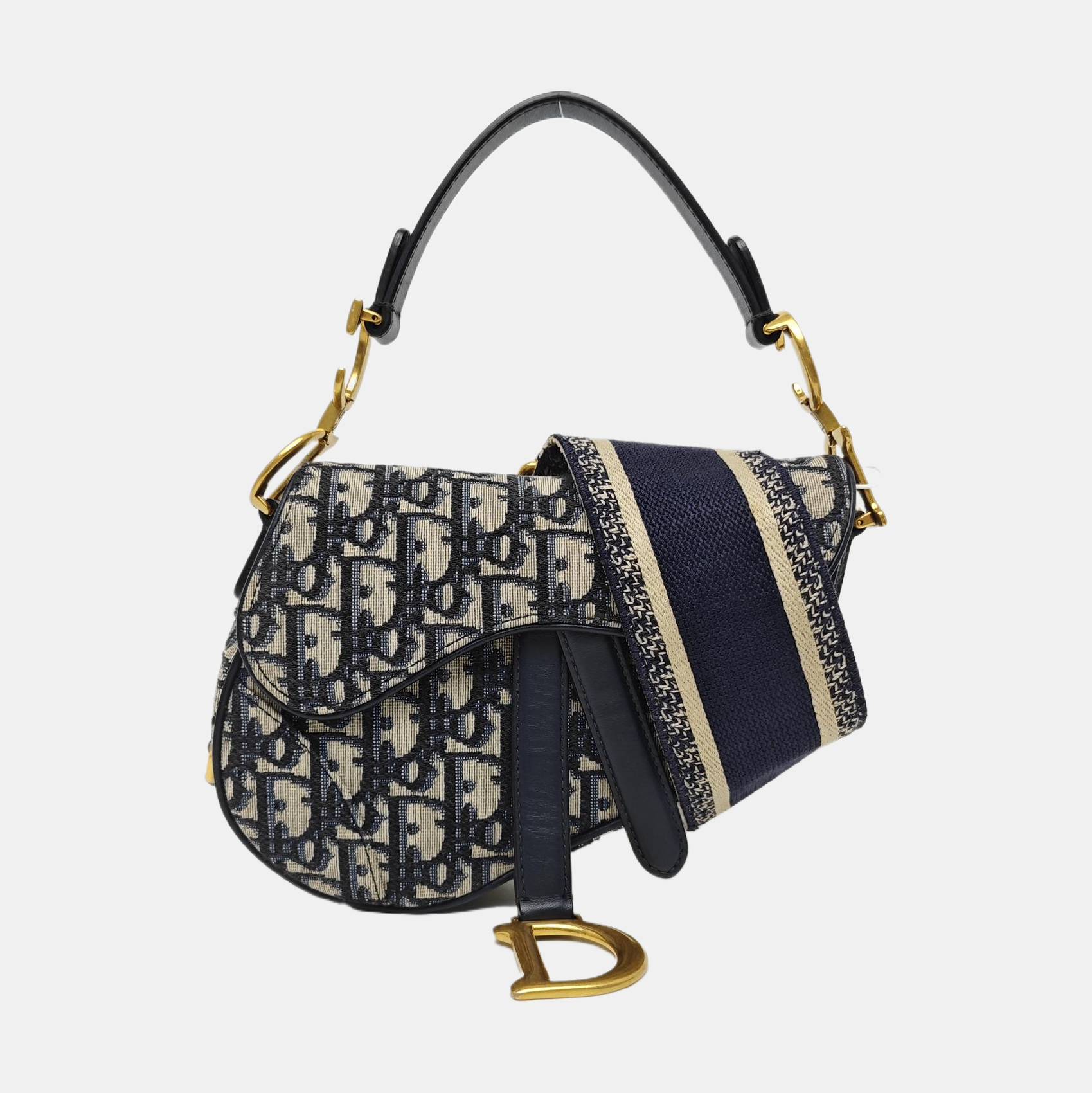 Saddle Mini Oblique Canvas Blue