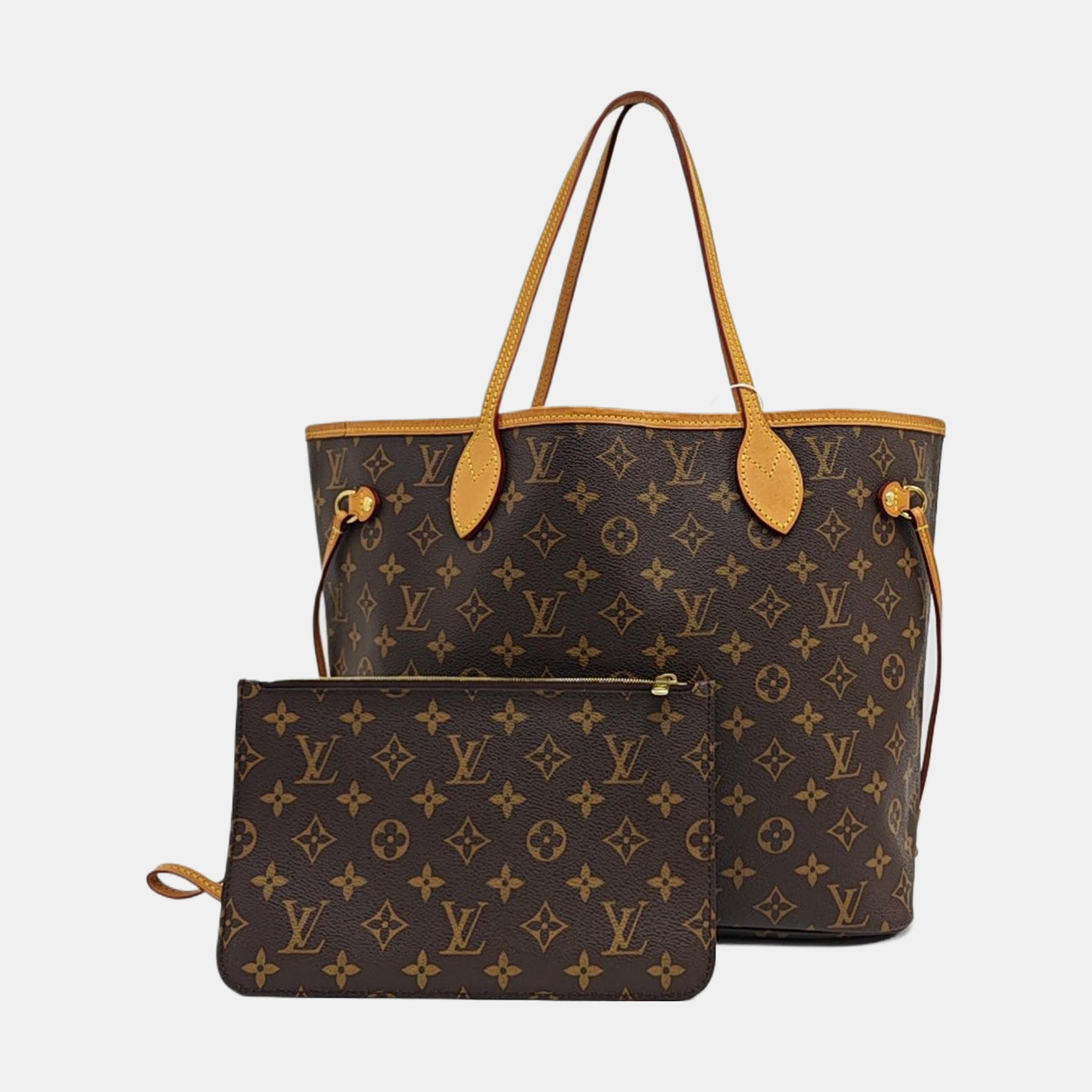 NEVERFULL MM Monogram Coated Canvas Brown
