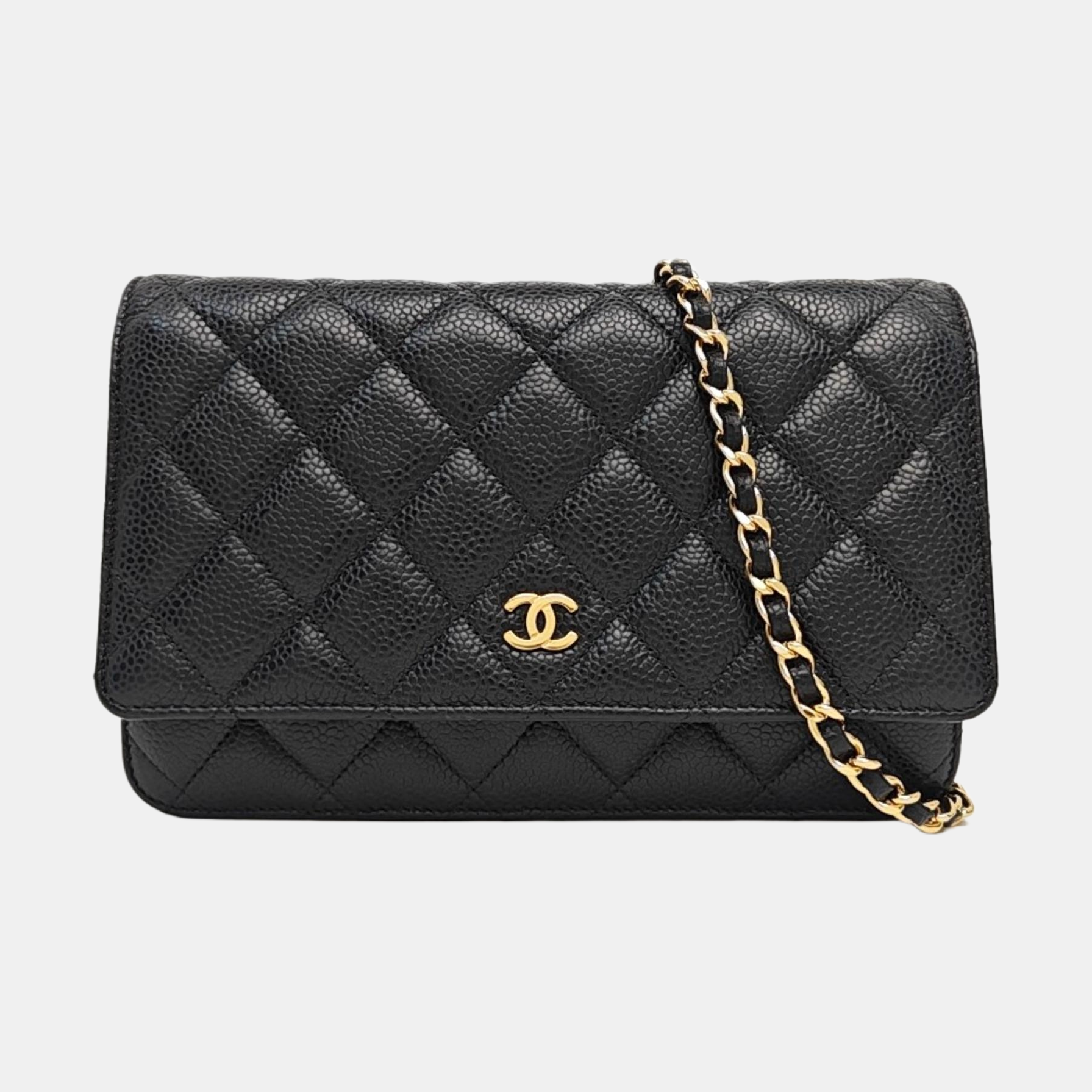 WOC Quilted Grained Calfskin Black