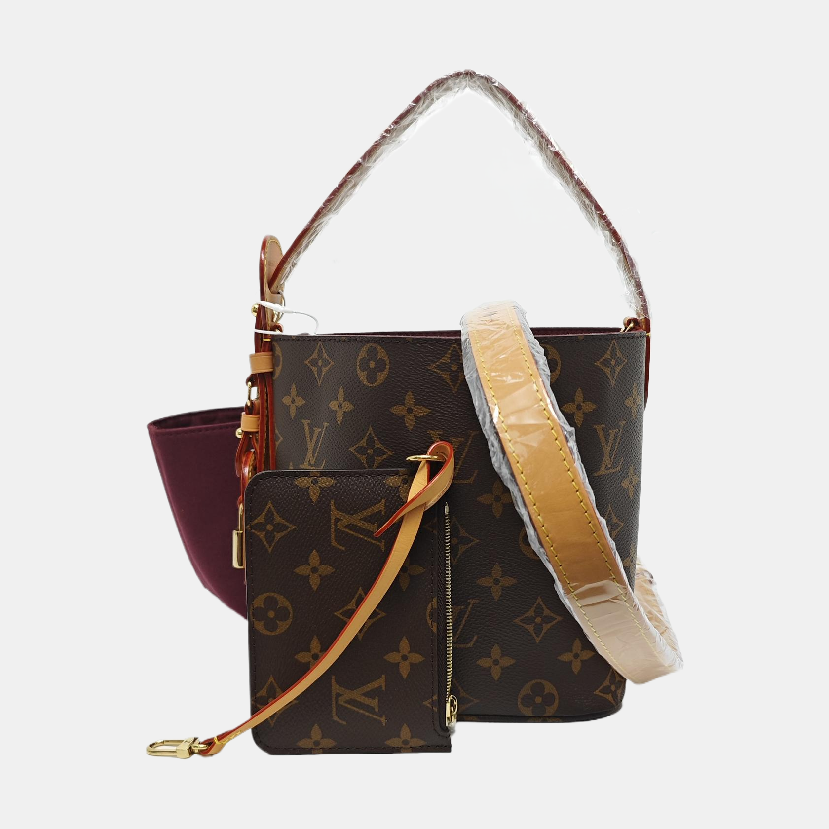 ALL IN BB Monogram Coated Canvas Brown
