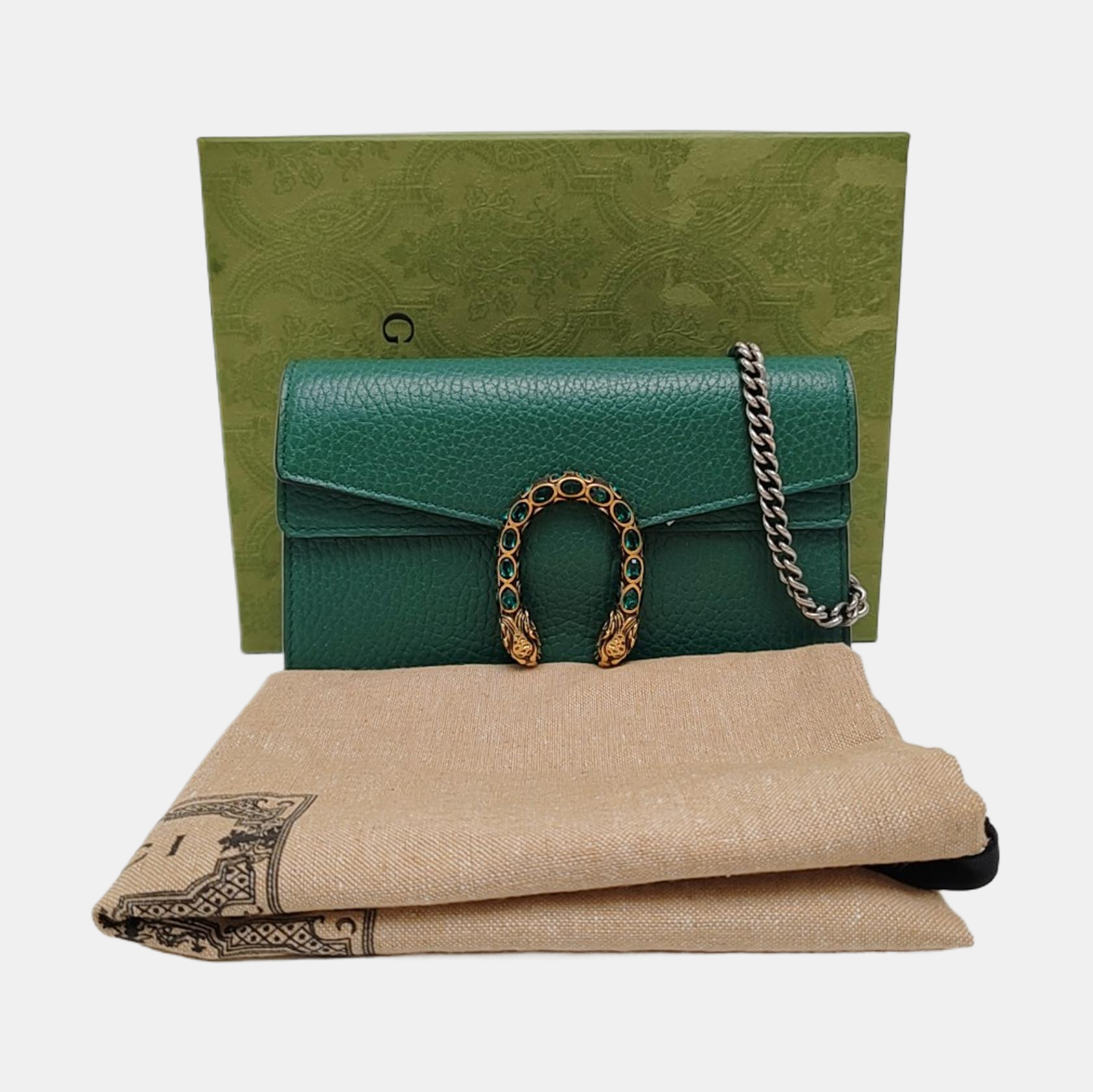 Authenticated pre-owned  Dionysus Super Mini Calfskin Green - Shoulder Bag at Looply