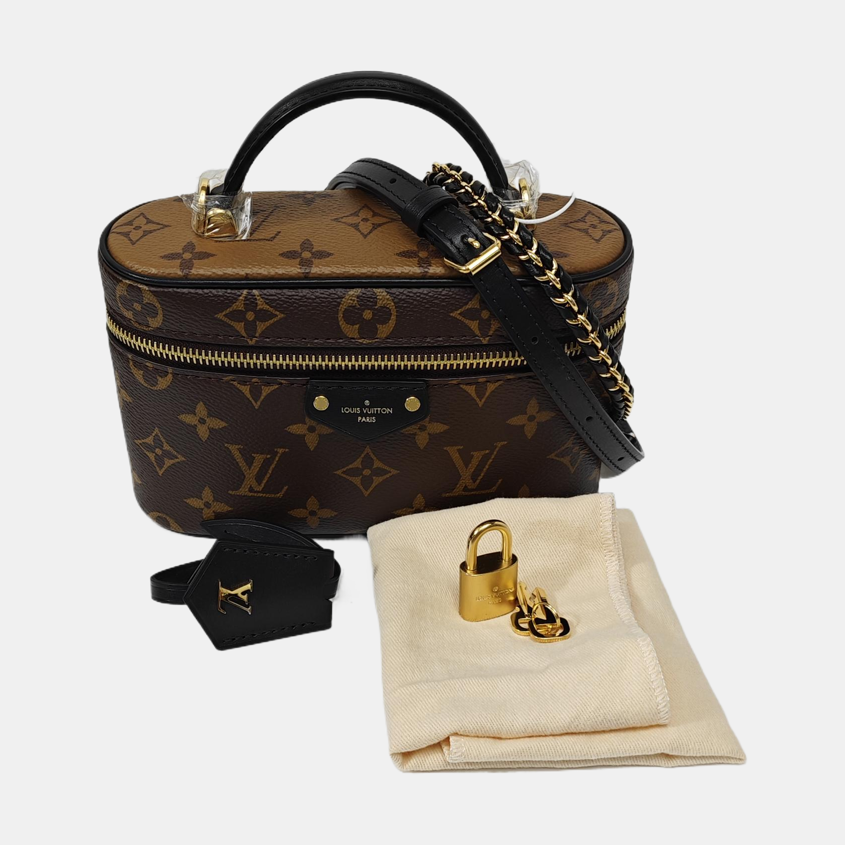 Vanity Chain Pouch Monogram Coated Canvas Brown