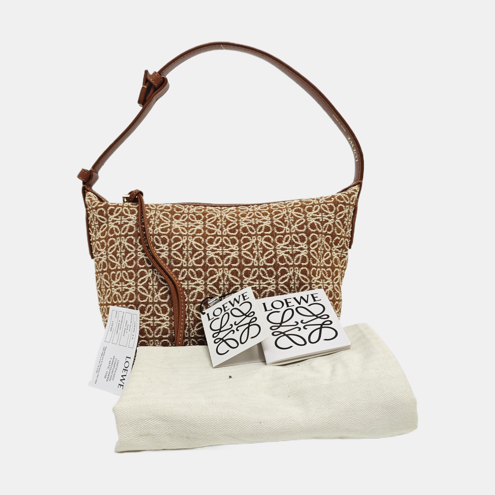 Monogram Canvas Top Handle Bag Brown