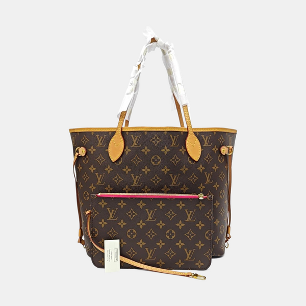 NEVERFULL MM Monogram Coated Canvas Brown