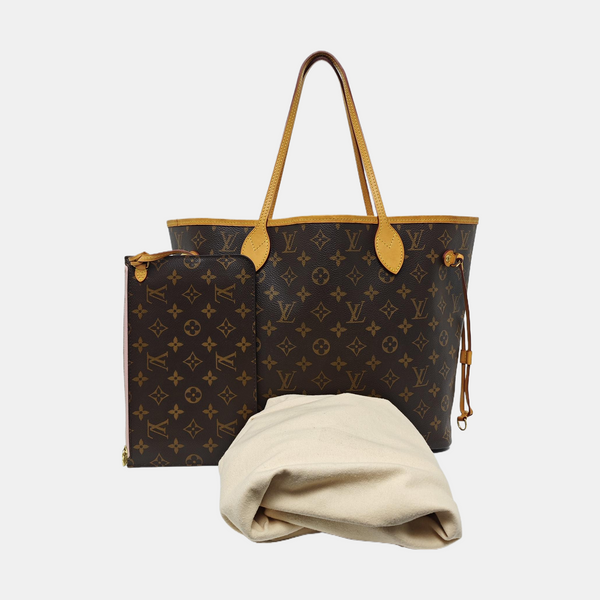 NEVERFULL MM Monogram Coated Canvas Brown