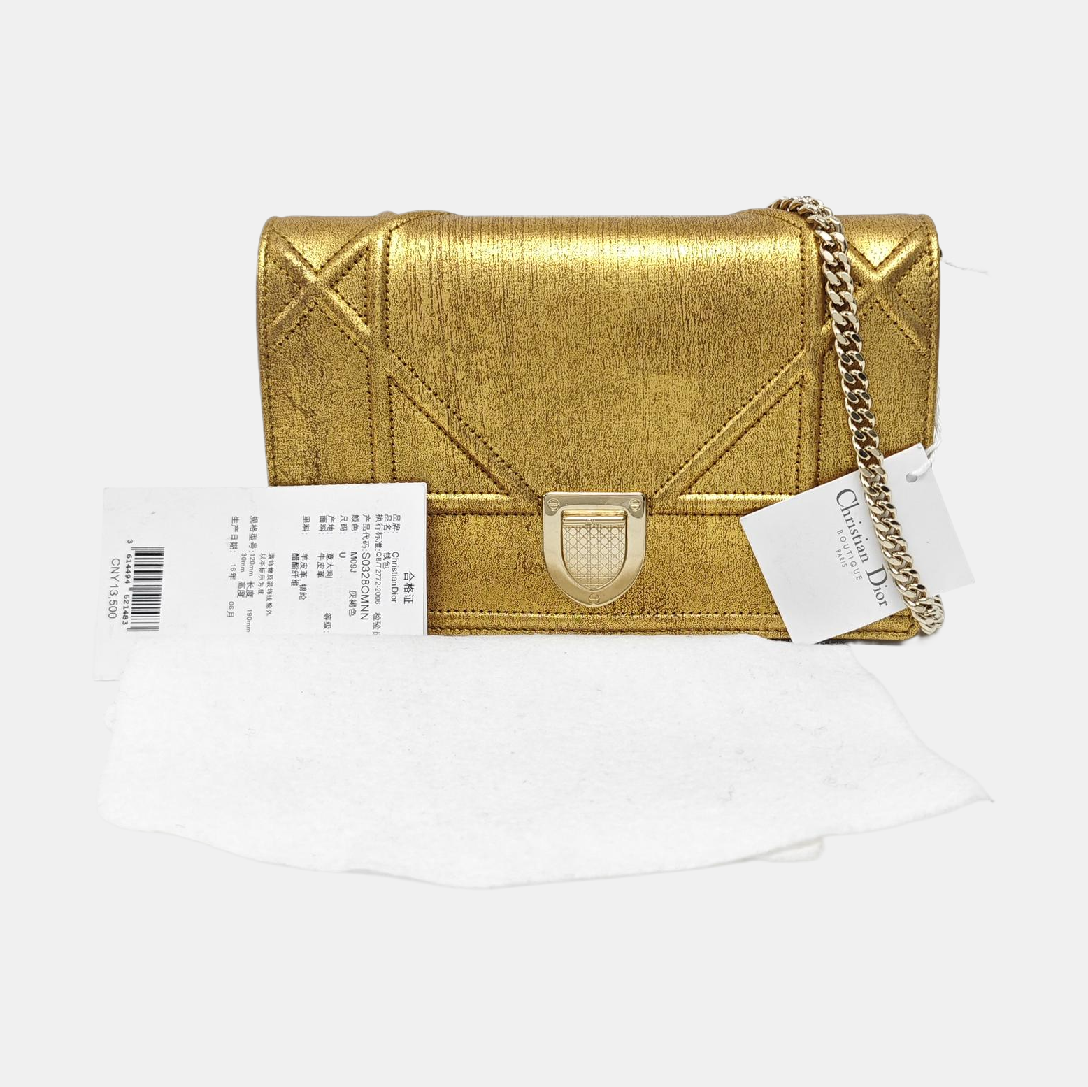 Diorama Cannage Calfskin Gold