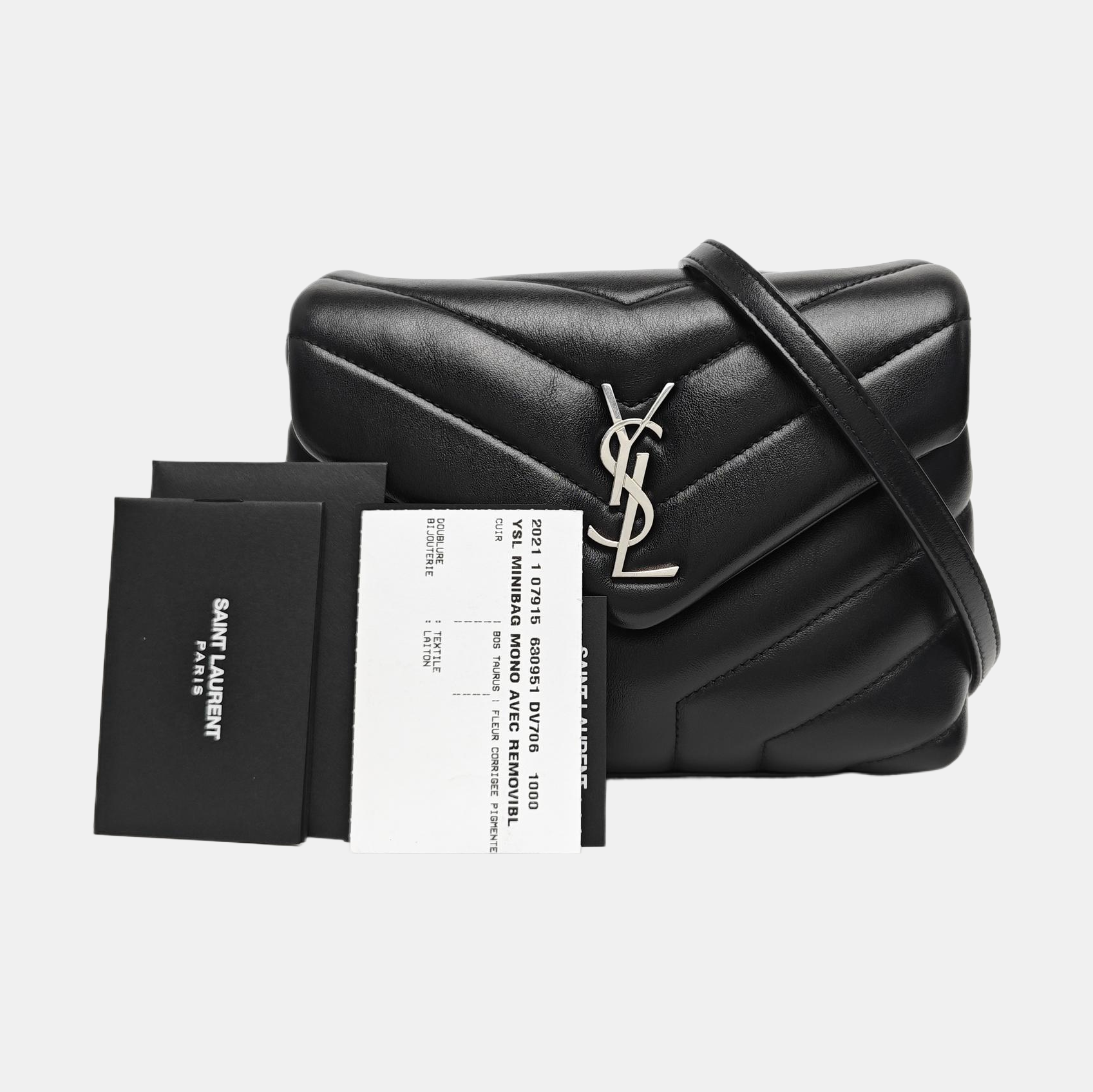 LOULOU Extra Small Chevron Calfskin Black