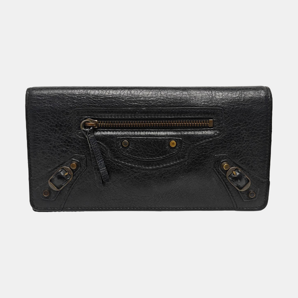 Classic City Lambskin Black Wallet