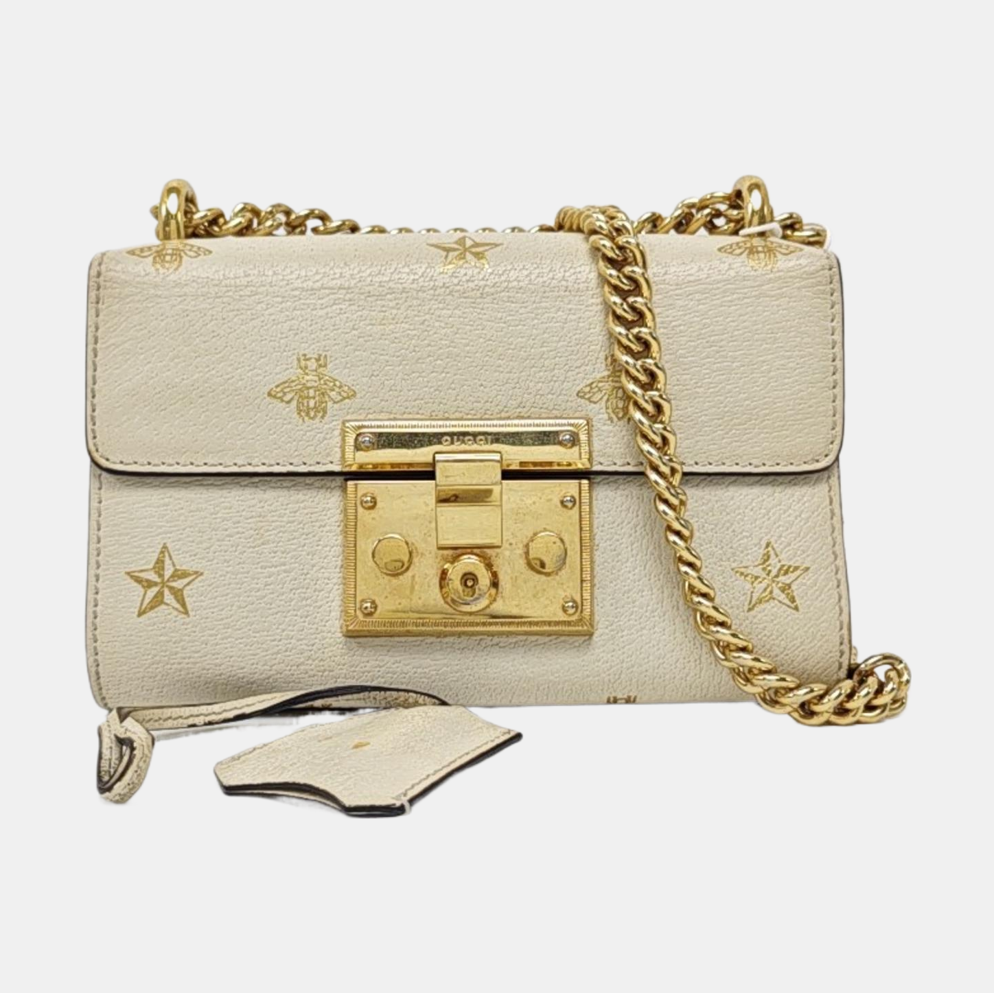 Authenticated pre-owned  Padlock Small Calfskin White - Shoulder Bag at Looply