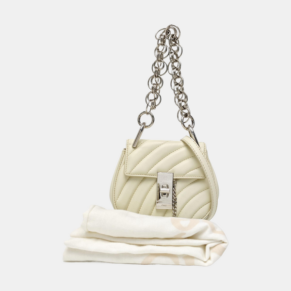 Drew Nano Quilted Calfskin White